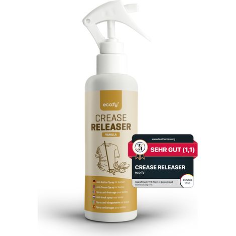 eco:fy Antifaltenspray Kleidung Vanille, Faltenglatt Spray ohne Bügeln, Textilerfrischer, Bügelhilfe, Bügelspray ohne Bügeln, ideal für Reisen (250ml) - 0.25 l (1/5)