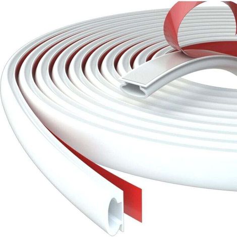 Joint Porte Fenetre Isolation Thermique et Phonique,Joint De Etancheite Porte Entree Caoutchouc Auto-adhésif,Boudin Calfeutrage PVC Porte Isolant Froid,Weather Stripping Door Seal(6M,D-Blanc)