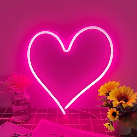 Enseigne lumineuse LED rose, alimentée par USB, pour chambre, salle de jeux, bar, fêtes et mur.-AquaForge (1/5)