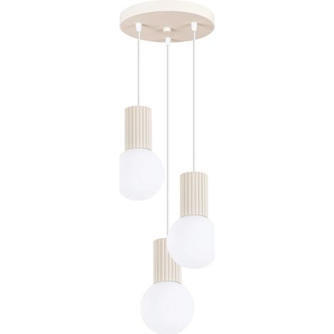Lámpara colgante Mido beige, 3 luces (1/5)