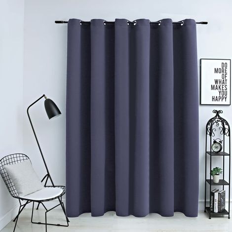 Rideau occultant,Décoration Chambre Fenêtre,Rideau Thermique Isolant et anneaux en métal Anthracite 290x245 cm GDSVW79315 (1/4)