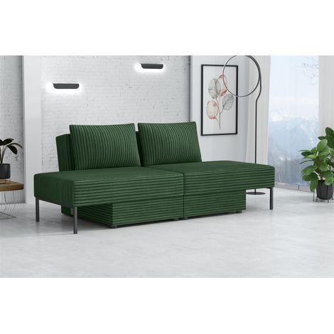Sofa mit Schlaffunktion GORKA 3in1 – Bett, Liege & Sofa in Stoff Velo Grün
