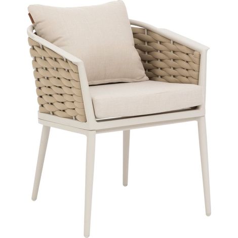Set di 2 poltrone da giardino yconia in alluminio e poliestere color argilla e beige - Hespéride