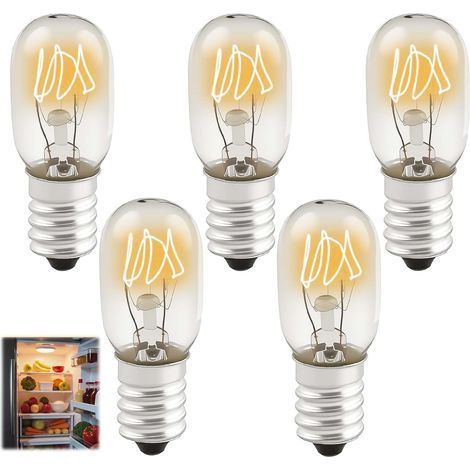 5 Ampoules E14 15W Blanc Chaud 2700K T20 SES Pour Réfrigérateur Four Brûleur (1/5)