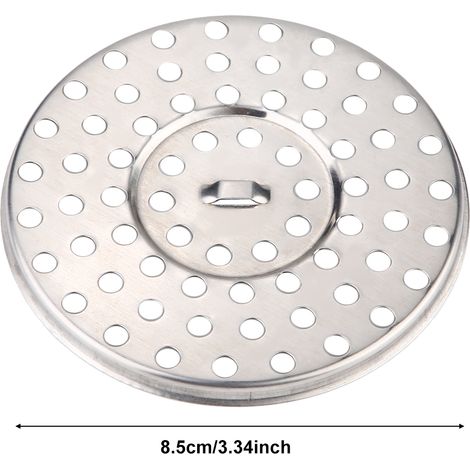 Tapa redonda de acero inoxidable para desagüe de suelo, ø 8,5 cm – Desagüe de ducha duradero y a prueba de olores para baño/balcón. (1/5)