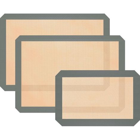 Silikon Backmatten 3er Set wiederverwendbare Backmatten Antihaftbeschichtung Lebensmittelechte Silikon Backmatten Backbleche für Kekse Leicht zu (1/5)