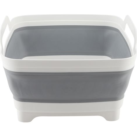 Passoire pliable en plastique avec poignée pour évier de cuisine, idéale pour les fruits et légumes. (1/4)