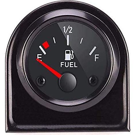 Jauge à carburant Bildet, aiguille universelle de 52 mm (2") E-1/2-F avec rétroéclairage LED pour réservoir de carburant de voiture, camping-car, yacht, bateau et moto. (1/3)