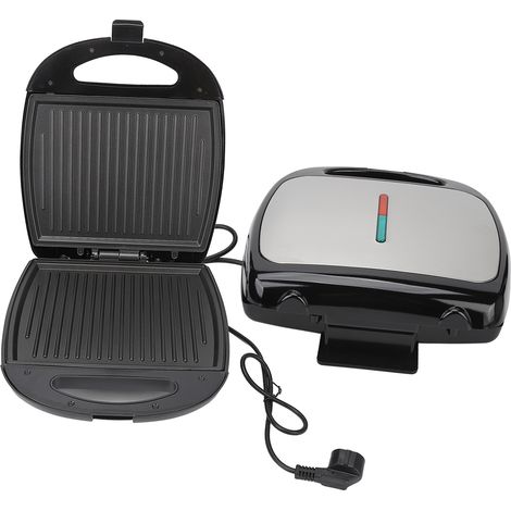 Appareil à sandwichs 1000 W, plaque antiadhésive, double face, presse à panini électrique, grill pour petit-déjeuner et pique-nique (1/5)