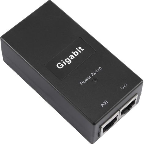 Injecteur PoE Gigabit 10/100/1000 Mbps/1G/2G compatible IEEE 802.3af/atalimentation passive pour périphérique PoEprise UEnoir (1/5)