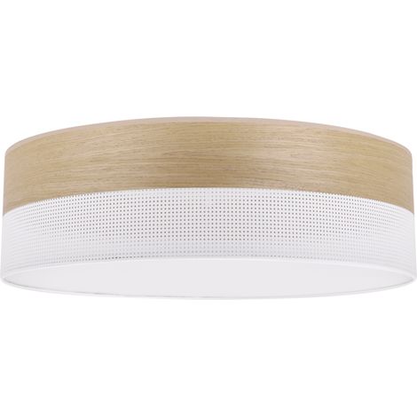 HOLZ PLEXIGLAS DECKENLEUCHTE WEISS 50CM GOLDENE EICHE