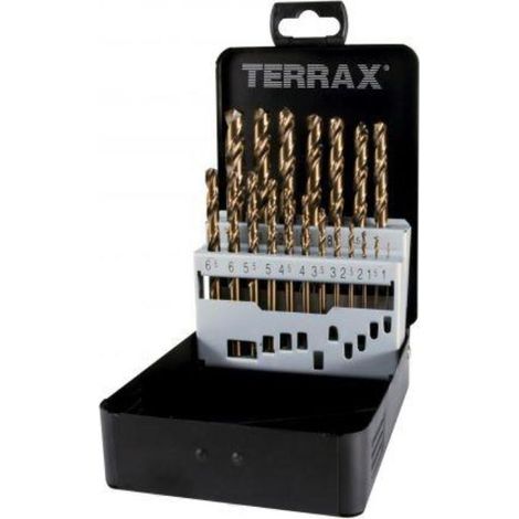 TERRAX  by  RUKO  Brocas  Espiral  Set  DIN  338  Tipo  VA  HSSE-Co  5  -  19  pzs.  (Caja  Chapa  de  acero)  -  A215214 (1/2)