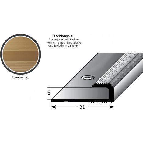 Einschubprofil "Cavan" für Laminat, 5 mm Einfasshöhe, Aluminium eloxiert, gebohrt-bronze hell-900