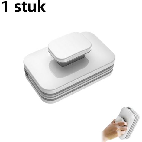 1 pièce outil de nettoyage de fenêtre magnétique double face lave vitre outil de nettoyage de fenêtre multifonction pour bâtiments hauts adapté pour verre de 3 à 10 mm d'épaisseur couleur blanche (1/5)