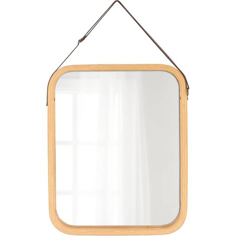 Specchio rettangolare in bambù sospeso - bambù - Tendance