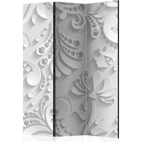 Paravent 3 Volets "Flowers with Crystals" 135x172cm (1/2)