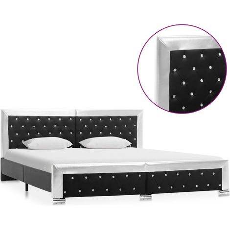 Cadre de lit Noir Similicuir 180 x 200 cm vidaXL (1/5)
