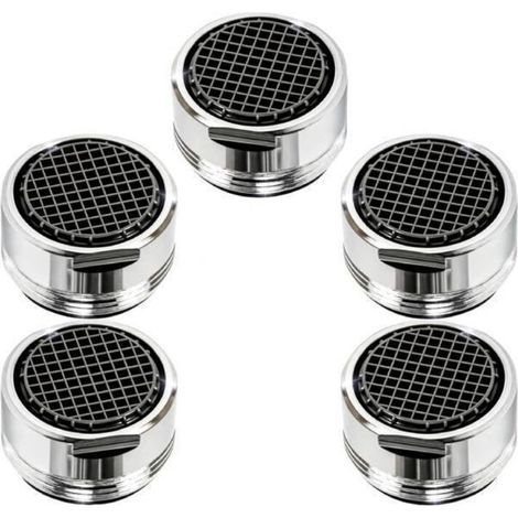 PC Mousseur Robinet M24 en Laiton Chromé - Économiseur d'Eau avec Filtre Anticalcaire - Économisez Jusqu'à 60% d'Eau et d'Énergie - Débit d'Eau 5 L/min (1/5)