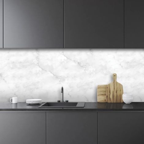 CREARREDA Pannello paraschizzi Cucina Adesivo da Parete Fantasia Marmo 180x60cm 100% Made in Italy con Inchiostro atossico, ignifugo e Resistente all'Acqua (1/3)