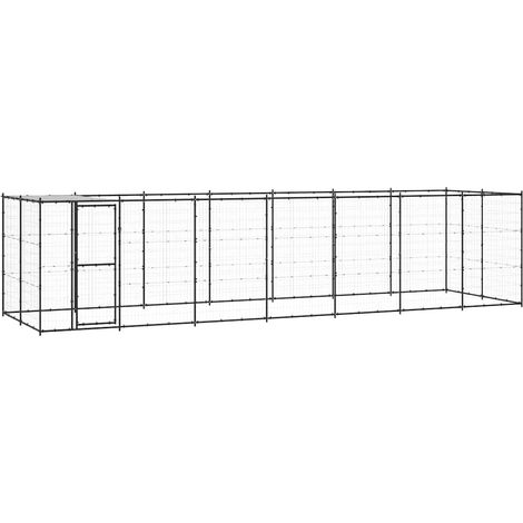 Maison Exclusive - Gabbia per Cani da Esterno in Acciaio con Tetto 16,94 m²