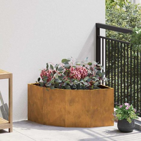 vidaXL Vaso d'angolo Ruggine 60 x 60 x 35 cm acciaio corten