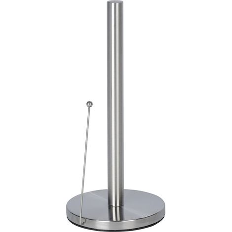 Wenko – Porte essuie-tout vertical avec barre de maintien – Acier inoxydable – Ø 15 cm x H 33 cm – Argent mat