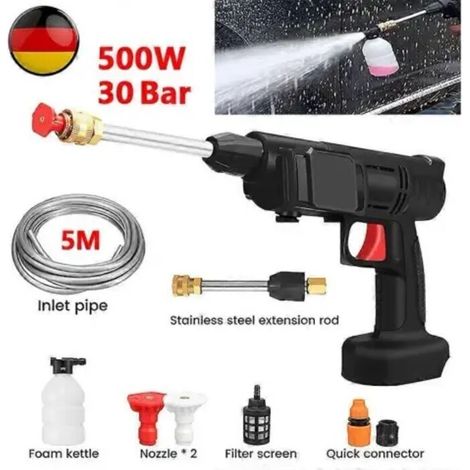 Machine de lavage de voiture portable sans fil avec pistolet à eau haute pression pour le nettoyage par pulvérisation, (1/5)