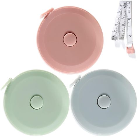 Mètre ruban de couture en 3 parties, 1,5 m, double face, souple et rétractable, idéal pour la couture et les mesures corporelles.