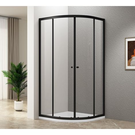 Cabine de douche ARLETA BLACK Quadrant 900x900mm, verre clair (1/4)