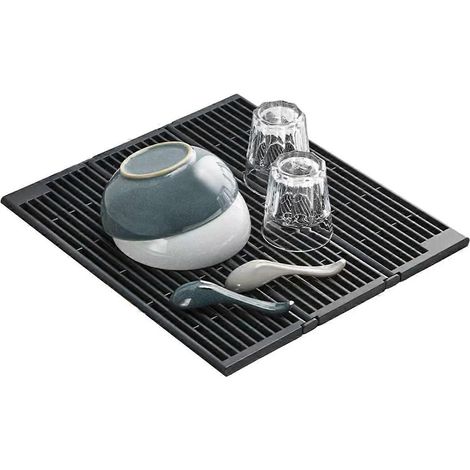 Égouttoir de cuisine pliable anti-éclaboussures (1 pièce) pour vaisselle et ustensiles. Idéal pour les comptoirs, les bars et les cuisines domestiques. (1/5)