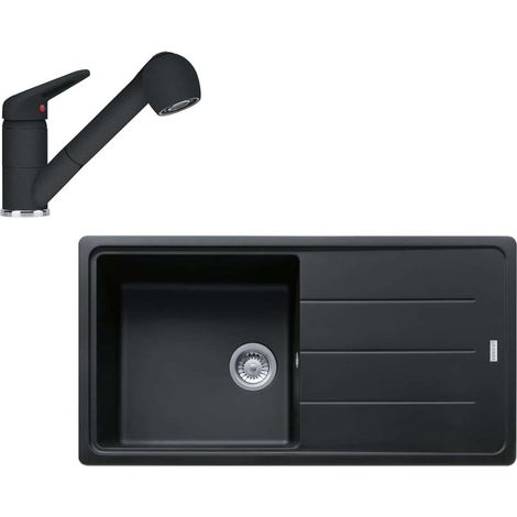 Franke Set - Set da cucina G138, lavello in fragranite BFG 611 e miscelatore FC 9547.424, onice 114.0510.594