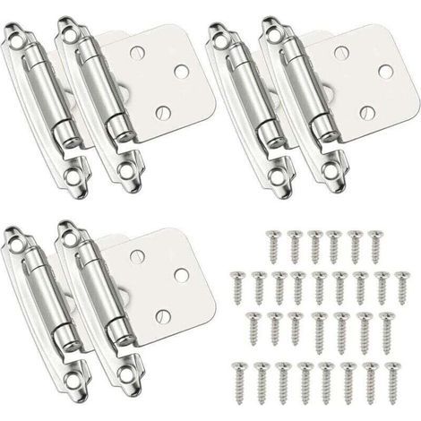 Charnières 6 Pcs Charniere Porte Charnière à Fermeture Automatique Matériau en Acier Laminé à Froid Paumelle Ressort avec Amortisseur pour Porte Placard Armoire à Chaussures Bibliothèque Cave à Vin..D (1/4)