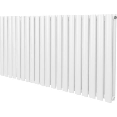 Monster-Shop – Radiateur à colonne ovale 600mm x 1200mm – Acier au carbone 1,5mm – Puissance 5367 BTU – Finition blanche élégante – Accessoires inclus