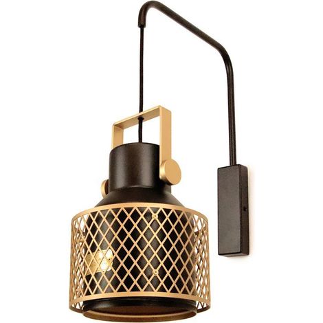 Supporto a parete TOSCA E27 60W Nero Oro opaco (1/3)