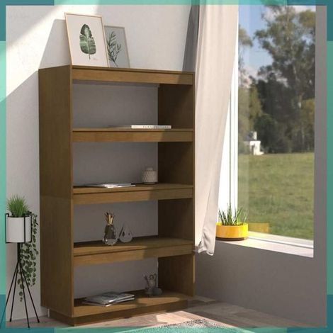 810892 Bibliothèque/Séparateur de pièce Marron miel 80x35x135 cm Pin (1/5)