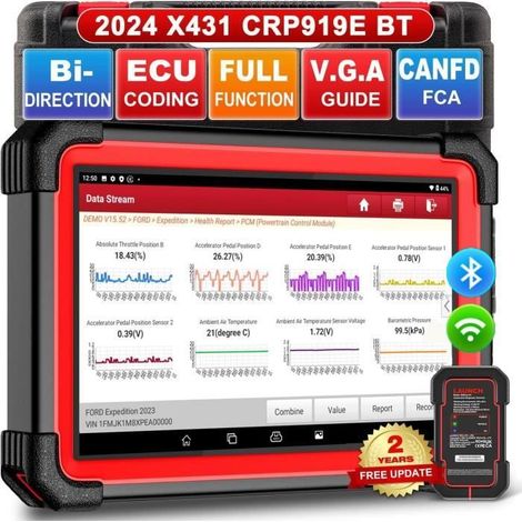 Valise Diagnostic Auto - Launch - CRP919E BT - OBD2 - 31+ Fonctions - Bluetooth sans fil