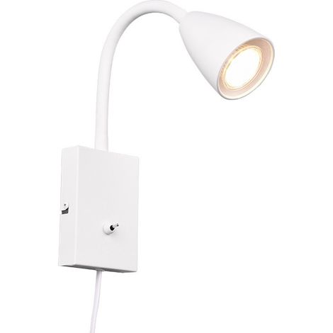 WANDA APPLIQUE FLESSIBILE CON INTERRUTTORE METALLO ACCIAIO E NERO H. 23,5CM 1 LUCE ATTACCO GU10 (1/5)