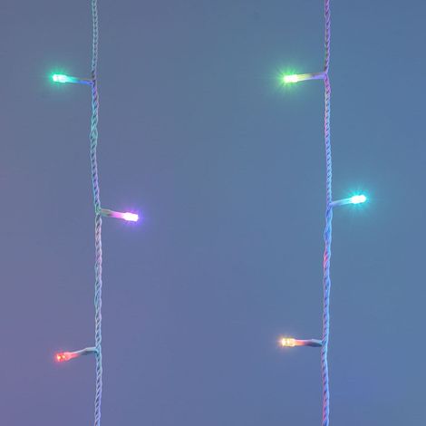 Cascata luminosa stalattite Crazy RGB con 180 led multicolor ad effetto flash per esterno (1/5)