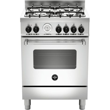 La Germania Americana AMN664EXT Cucina a Gas Piano Cottura Acciaio Inossidabile 4 Fuochi Forno Elettrico Multifunzione 69 Litri Classe Energetica A (1/3)