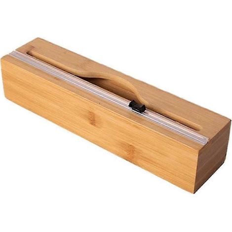 Distributeur de film étirable, distributeur de rangement pour papier aluminium et papier ciré avec coupe-papier coulissant et étiquettes pour tiroir de cuisine (1 compartiment). (1/5)
