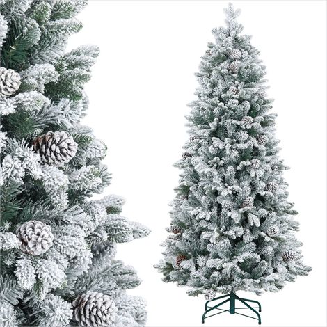 Sapin de Noël 180 cm artificiel enneigé avec 1489 branches et (1/5)