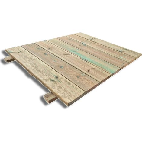 Passerella Modulare in Legno per Spiaggia, Pedana 106x100 cm in Pino Impregnato (1/5)