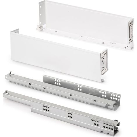 Emuca Cajón exterior Simplex 25kg de altura 122mm, profundidad 440mm, Acero, Pintado blanco -