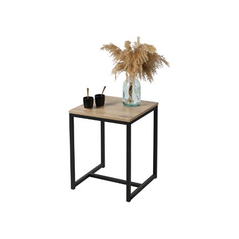Table d'appoint - Effet bois et métal - 40 x 40 x 50 cm - Loft - Livraison gratuite (1/6)