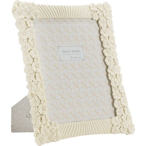 Cadre Photo Déco Fleurs "Cempalk" 20x25cm Crème