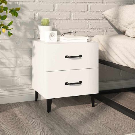 vidaXL Mesita de noche blanca 40x35x47,5 cm (1/5)