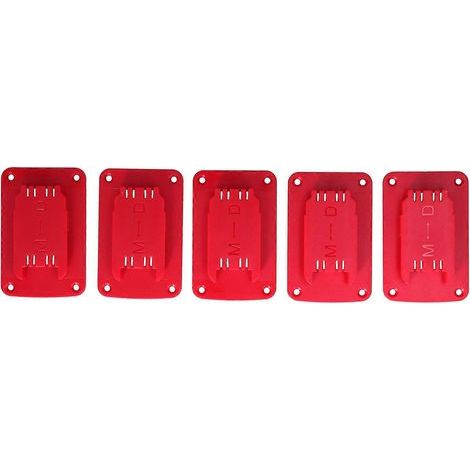 Set mit 5 Werkzeughaltern, Akkuhalterung und Aufbewahrungsgestell für Milwaukee Elektrowerkzeuge (Rot) (1/4)