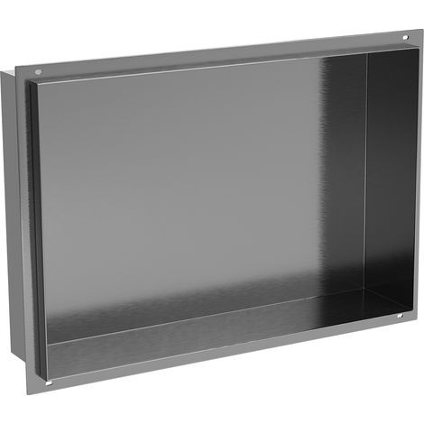 Mexen X-Wall-NR Einbauwandregal ohne Flansch 45 x 30 cm, gebürstetes Gun Gray - 19E1453010 (1/5)