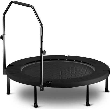 Trampolín fitness plegable de 101 cm con manillar ajustable, acero, negro (1/4)