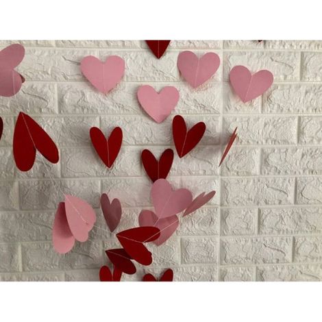Couronne de fleurs en forme de cœur pour la Saint-Valentin (8 pièces) avec cordon de suspension (1/5)